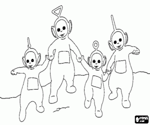 Teletubbies hand by hand coloring page
