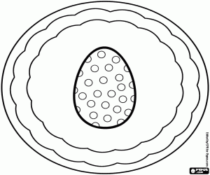 Template for Easter cake coloring page