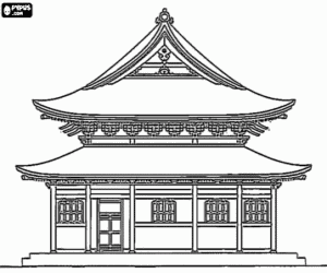 A temple in Kyoto, Japan coloring page