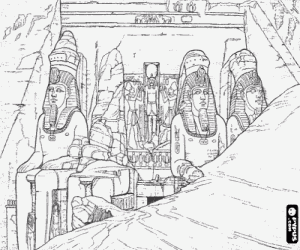 The temples of Abu Simbel, Egypt coloring page