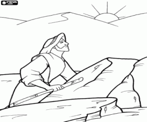 Temptation of Jesus in the desert coloring page
