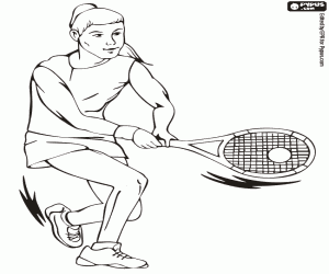 A tennis player in the Olympics coloring page