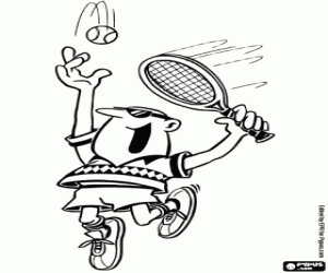 A tennis player ready coloring page