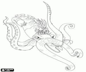 Tentaclion, old guardian of the Sea coloring page