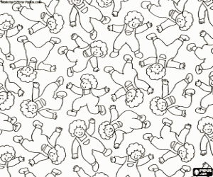 Teo in different positions coloring page
