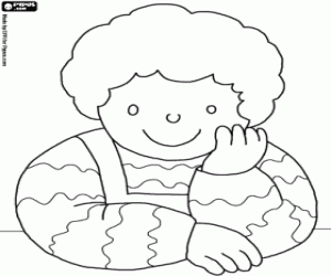 Teo is a little boy, the protagonist coloring page