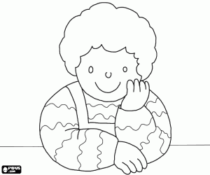Teo is this smiling child name coloring page