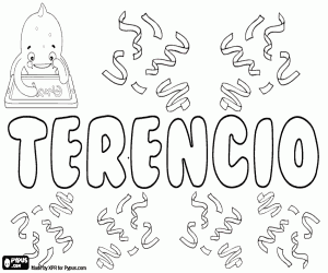 Terencio, name for boy coloring page