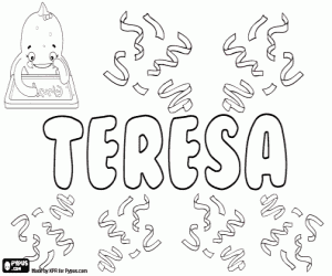 Teresa, name in many languages coloring page