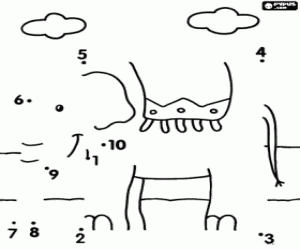Terrestrial animal, dot to dot coloring page
