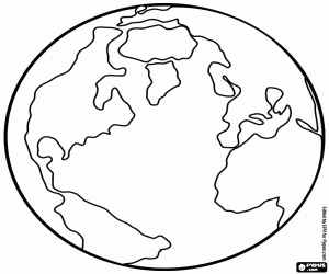 Terrestrial globe, a sphere coloring page