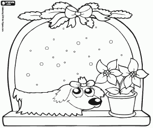 A Terrier dog at Christmas coloring page
