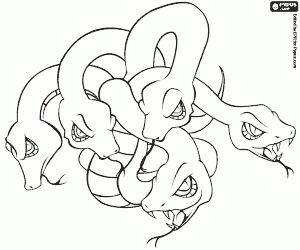 A terrifying monster, the Hydra coloring page