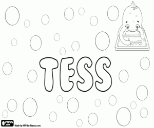Tess, English diminutive name coloring page