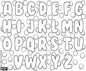 The alphabet with snowflakes coloring page