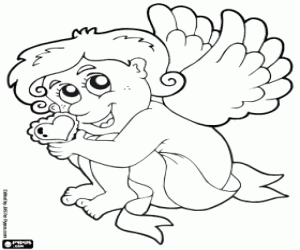 The angel of love coloring page