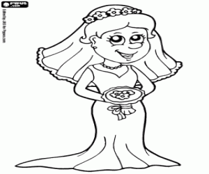 The bride coloring page