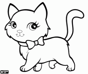 The cat of Polly Pocket coloring page