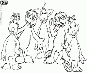 The characters of The Hoobs coloring page