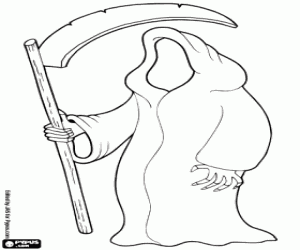 The Death with the scythe coloring page