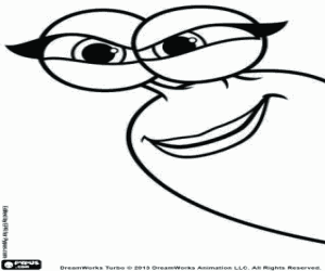 The face of the snail Burn coloring page