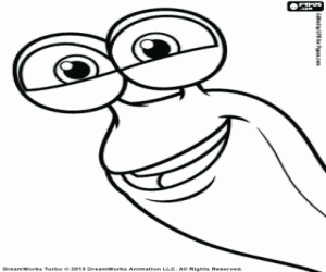 The face of the snail Turbo coloring page