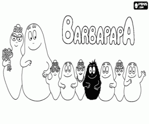 The family Barbapapa coloring page