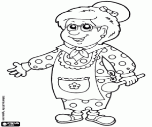 The grandmother coloring page