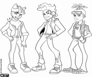The guys at Monster High coloring page