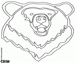 The head of a large bear coloring page