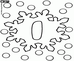 The letter I in a snowflake coloring page