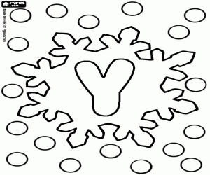 The letter Y, alphabet with snow coloring page