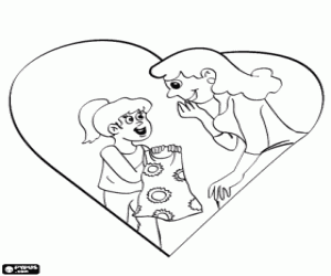 The love of a daughter for her mother coloring page