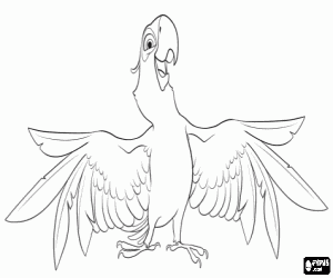 The macaw Blu coloring page