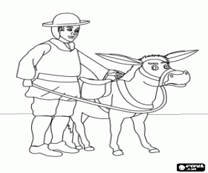 The middle brother obtains the donkey coloring page
