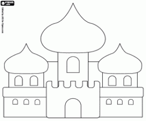 The palace of Aladdin and the Princess coloring page