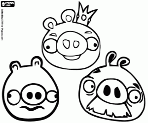 The pigs from Angry Birds coloring page