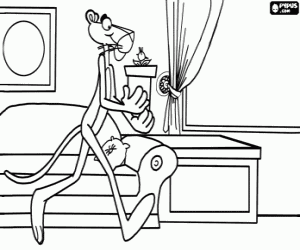 The Pink Panther at home coloring page