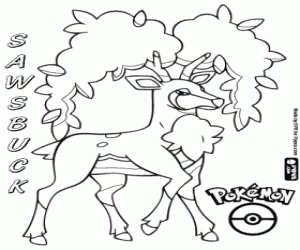 The Pokémon deer Sawsbuck in autumn coloring page