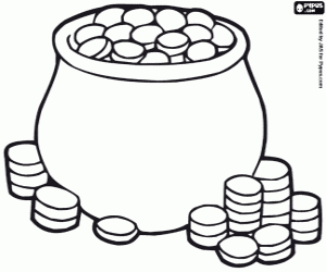 The pot of gold coloring page