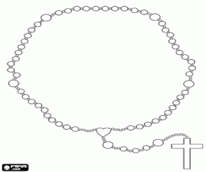 The Rosary Garland Of Roses Hail Mary Prayer Beads Coloring Page