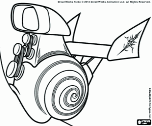 The shell of the snail Whiplash coloring page