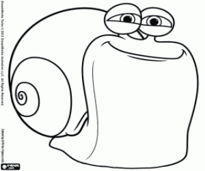 The snail Chet, the brother of Turbo coloring page