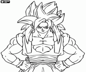 The super saiyan warrior Son Goku coloring page