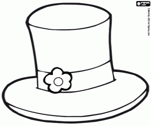 The top hat of the groom coloring page