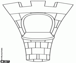 The tower of the castle coloring page