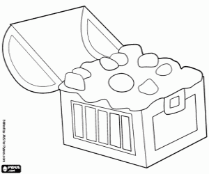 The treasure chest of Aladdin coloring page