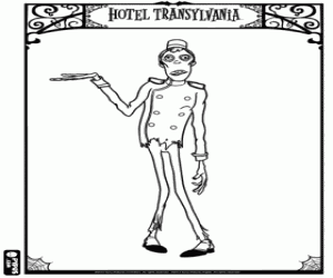 The waiter of the Hotel Transylvania coloring page