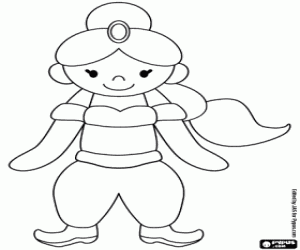 The young Arabian Princess coloring page