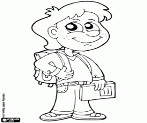 The young boy goes to the high school coloring page